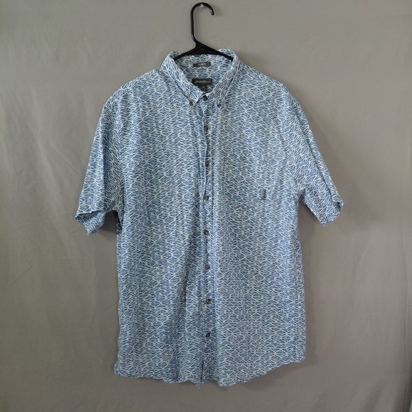 Eddie Bauer Other - Eddie Bauer Shirt Mens XLarge Blue Classic Fit Short Sleeve Button Front Cotton